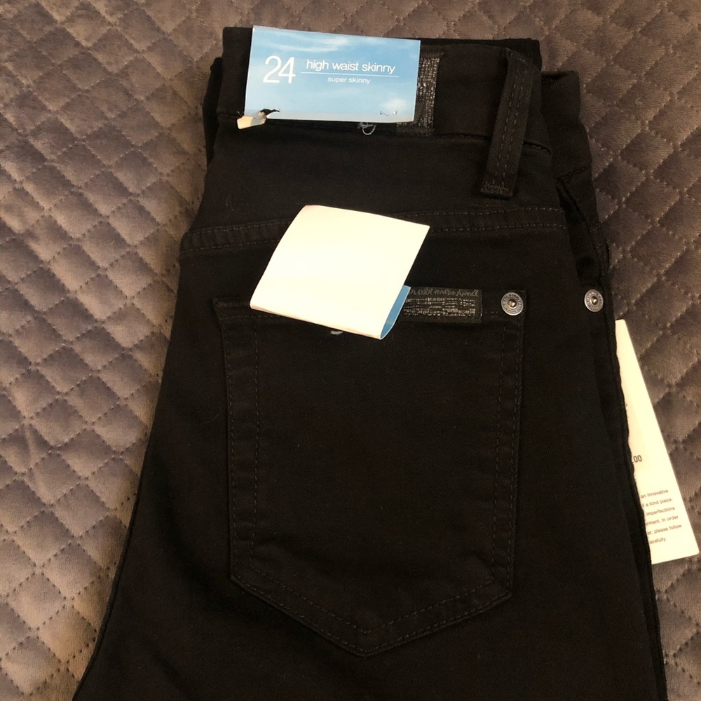 7 for all mankind black high waisted jeans